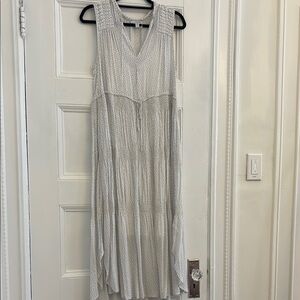 James Perse Gray Pleated Maxi Sundress